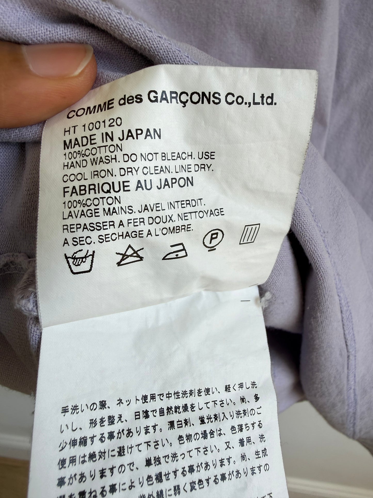 Comme des Garcons Homme SS00 Lilac Polkadot Tshirt