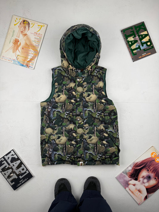 BAPE Camo Hooded Gilet Body Warmer