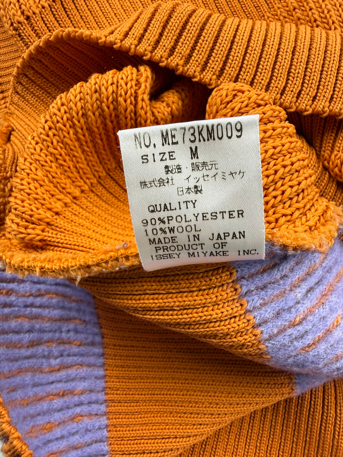 Issey Miyake aw97 Archive Orange "Wobbly" Knit Sweater