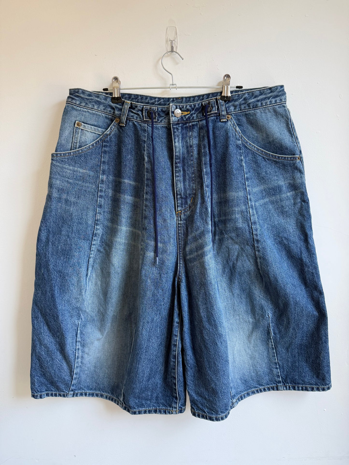 Needles x Beams Indigo Denim Buggy Shorts