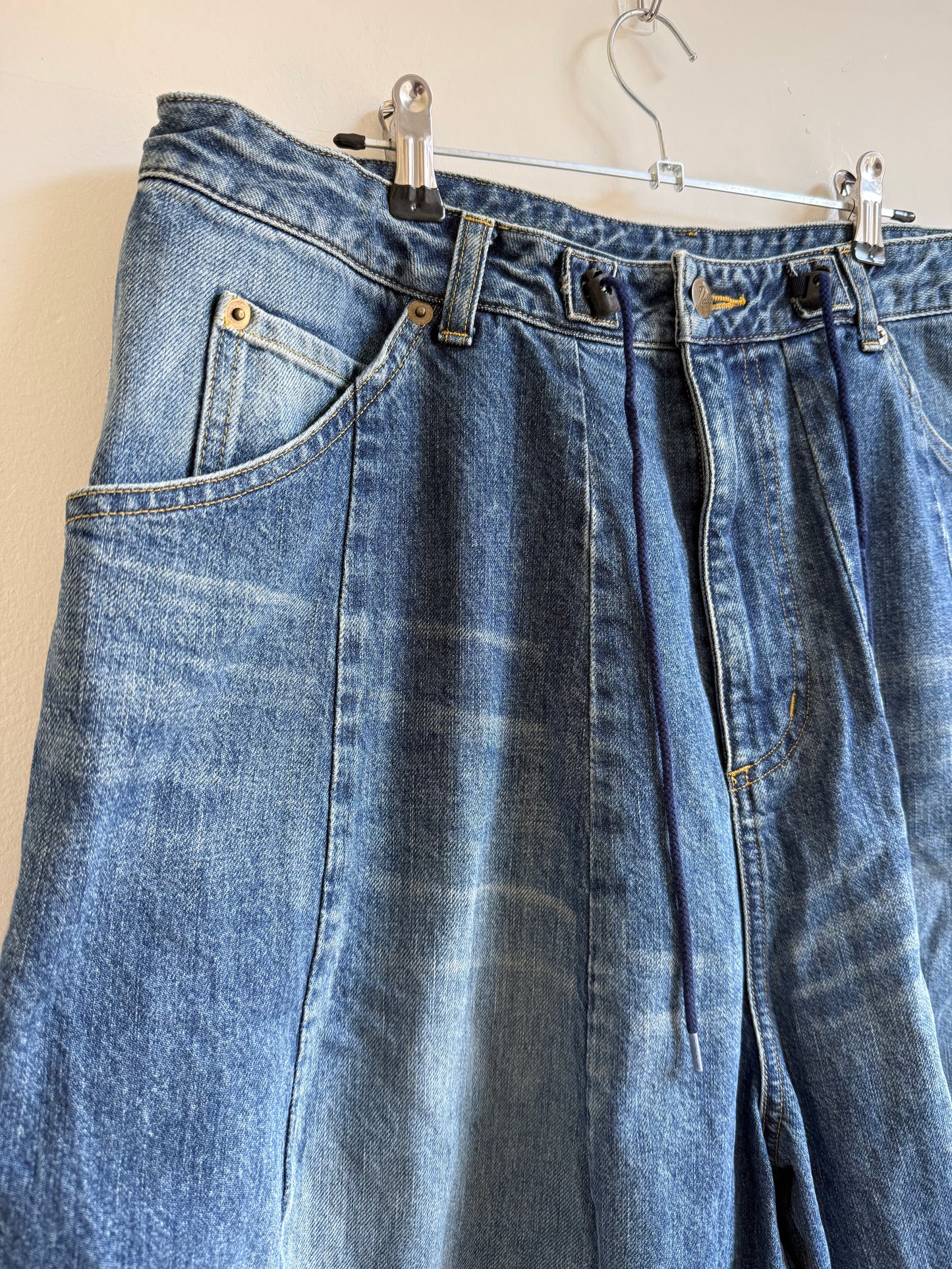 Needles x Beams Indigo Denim Buggy Shorts