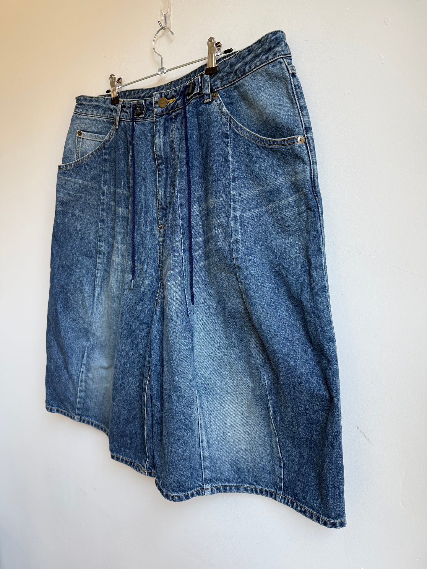 Needles x Beams Indigo Denim Buggy Shorts
