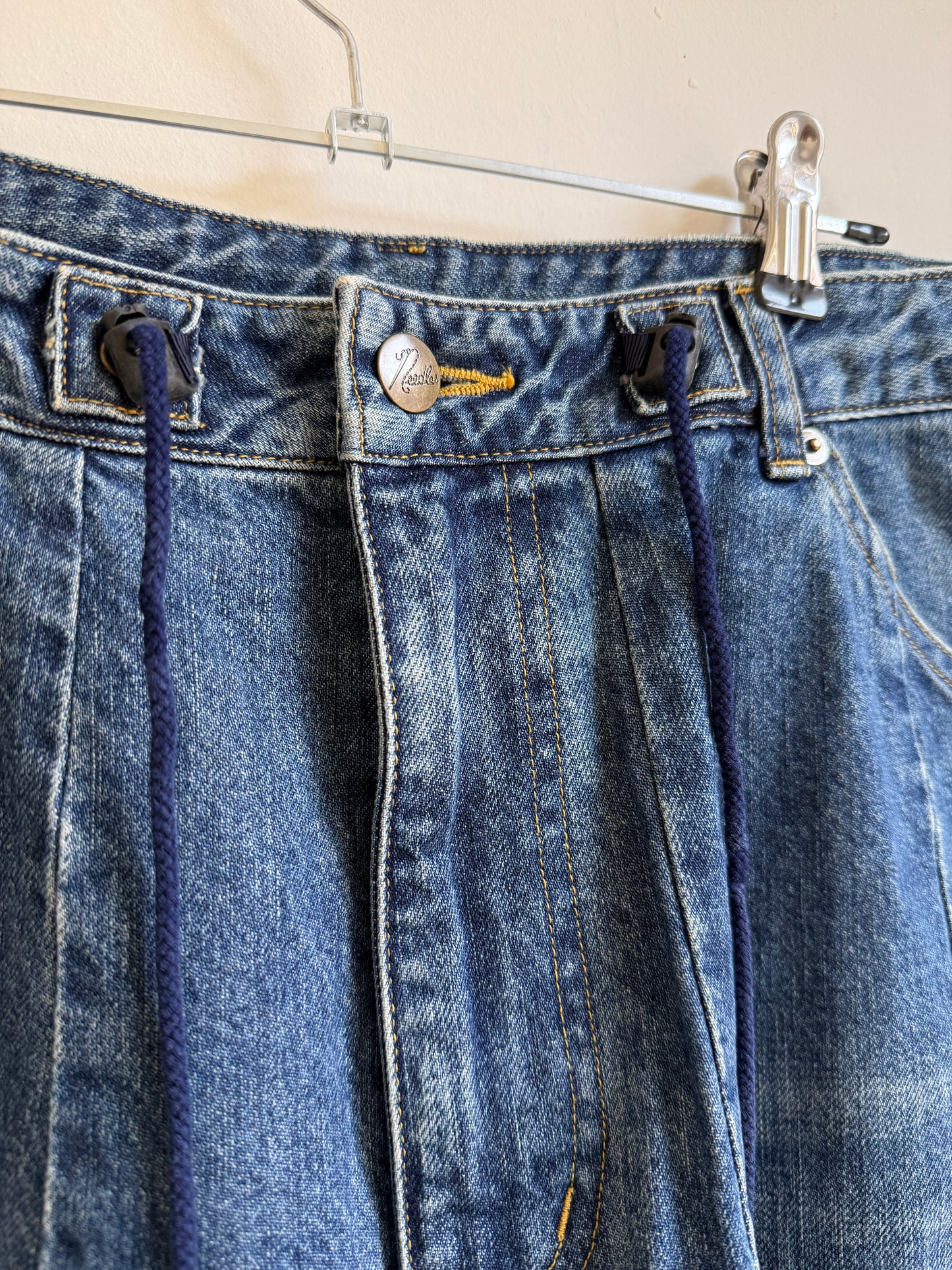 Needles x Beams Indigo Denim Buggy Shorts