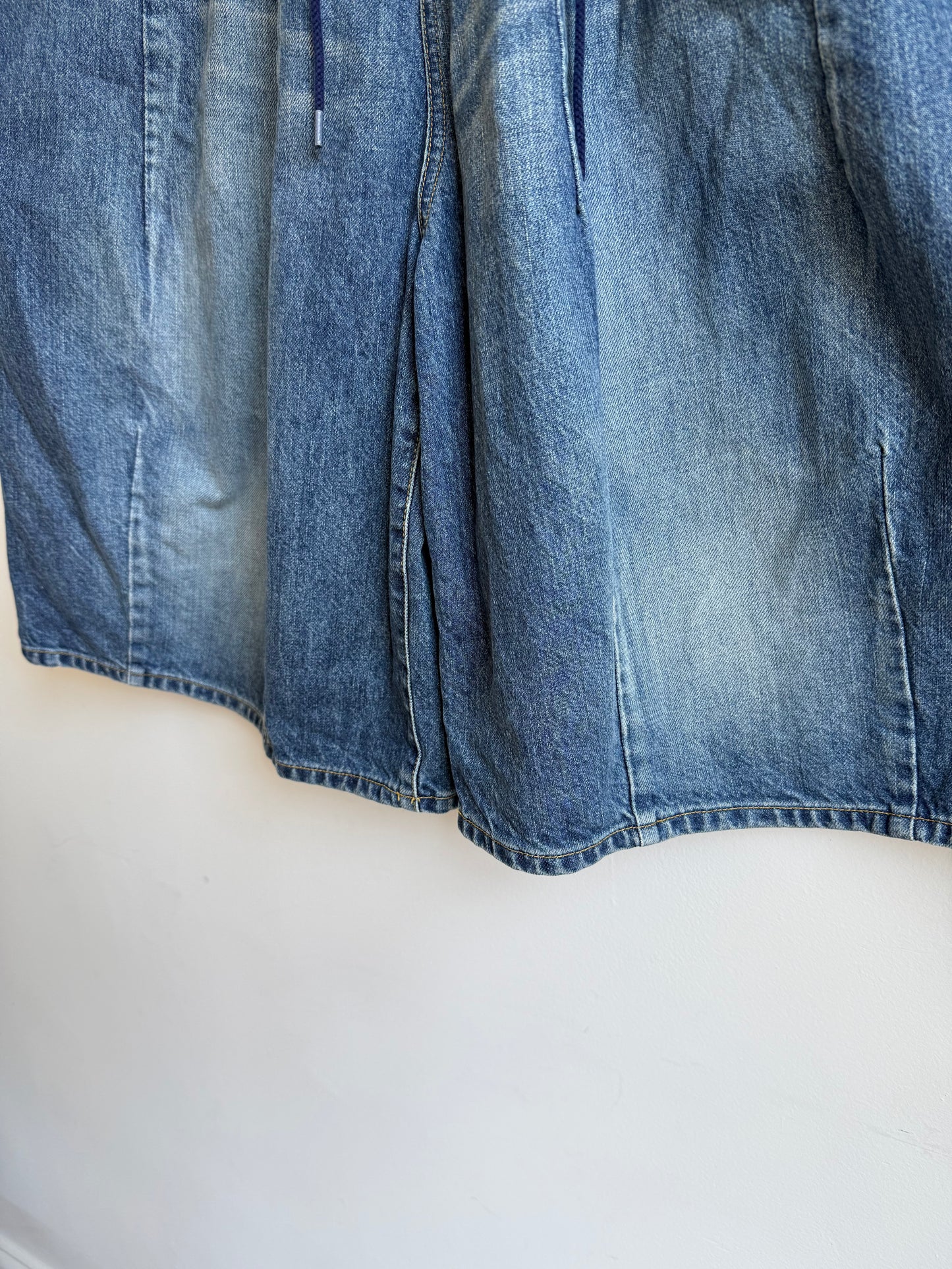 Needles x Beams Indigo Denim Buggy Shorts