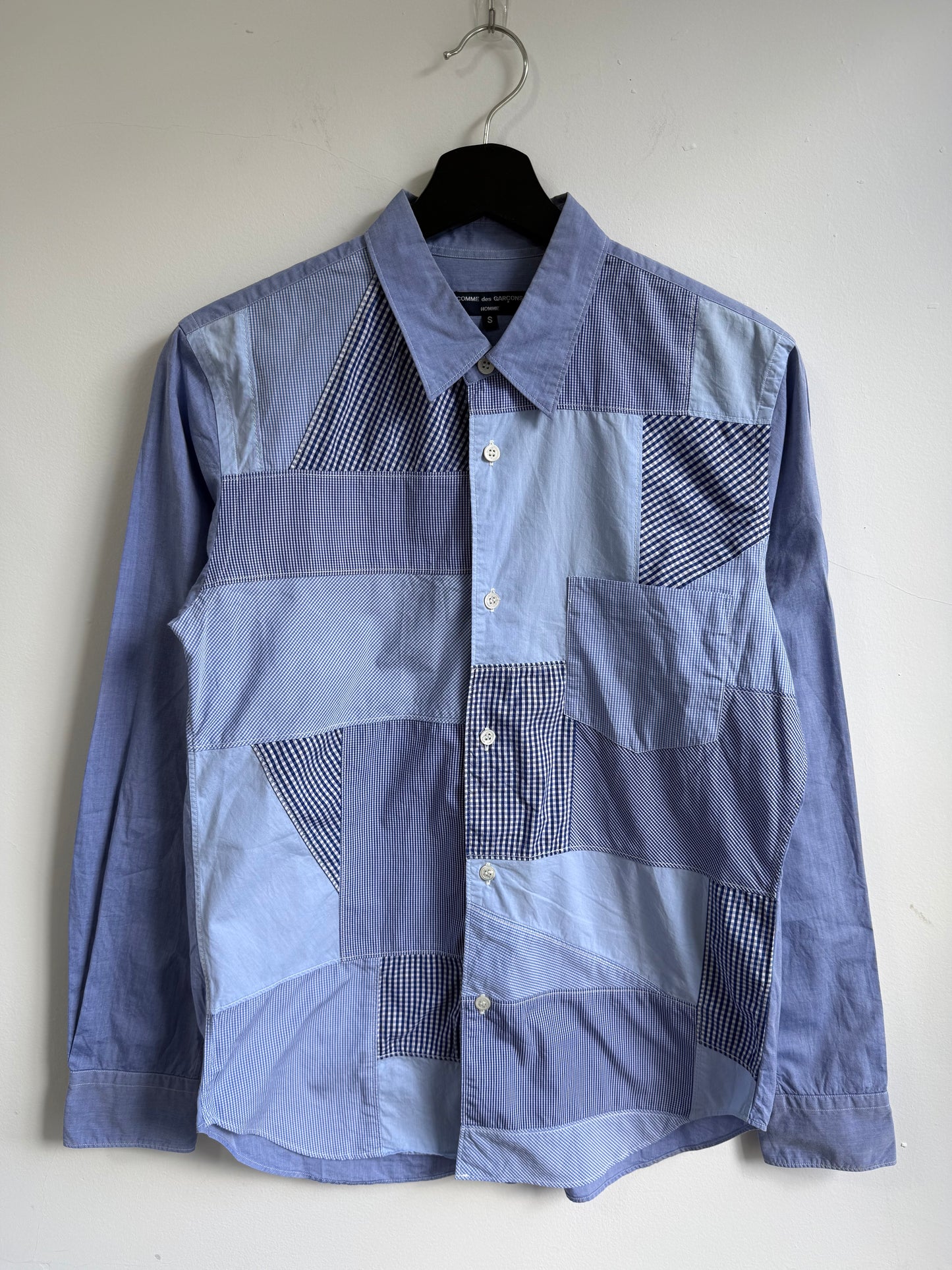 Comme des Garcons Homme AW16 Blue Patchwork Shirt