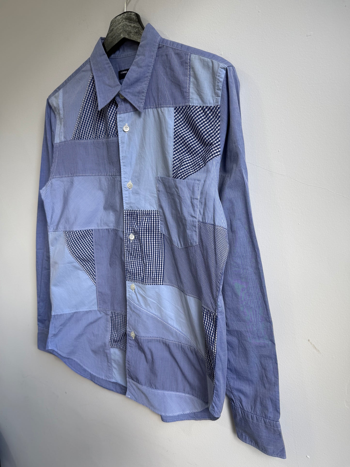 Comme des Garcons Homme AW16 Blue Patchwork Shirt