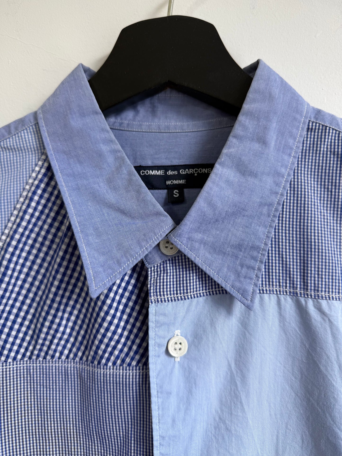 Comme des Garcons Homme AW16 Blue Patchwork Shirt