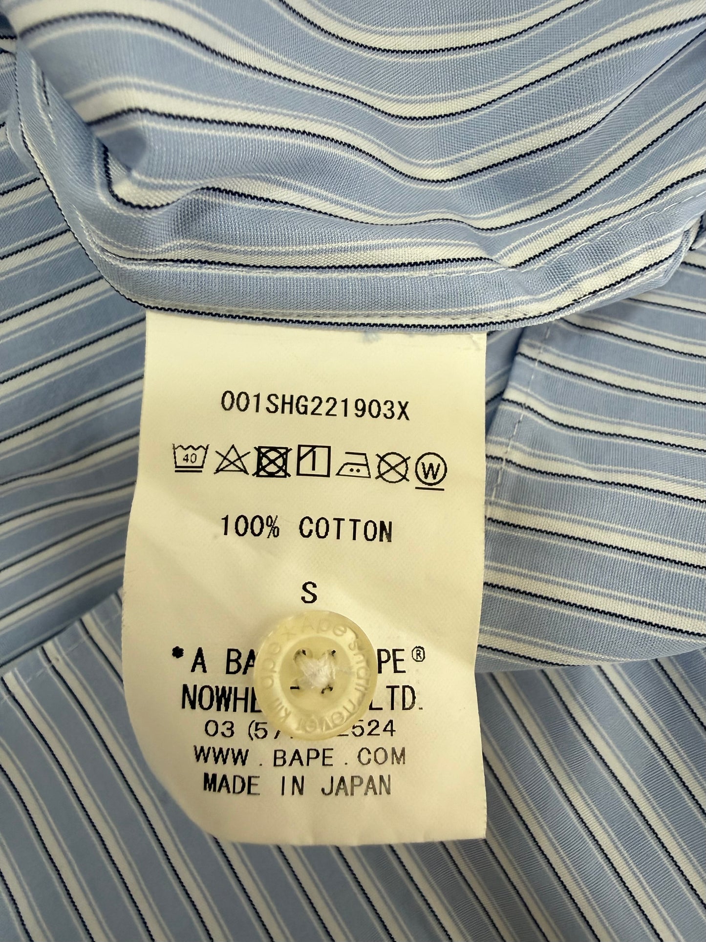 CDG x Bape Logo Print Striped Shirt