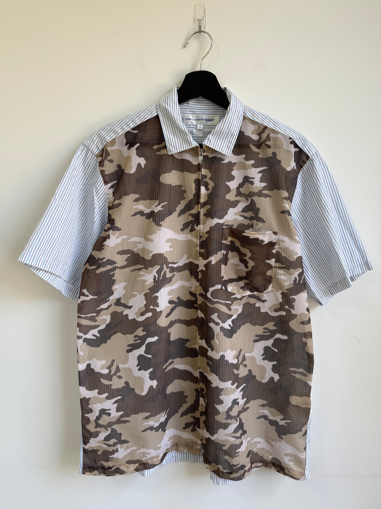 Comme des Garcons Shirt Camo Mesh Zip Shirt
