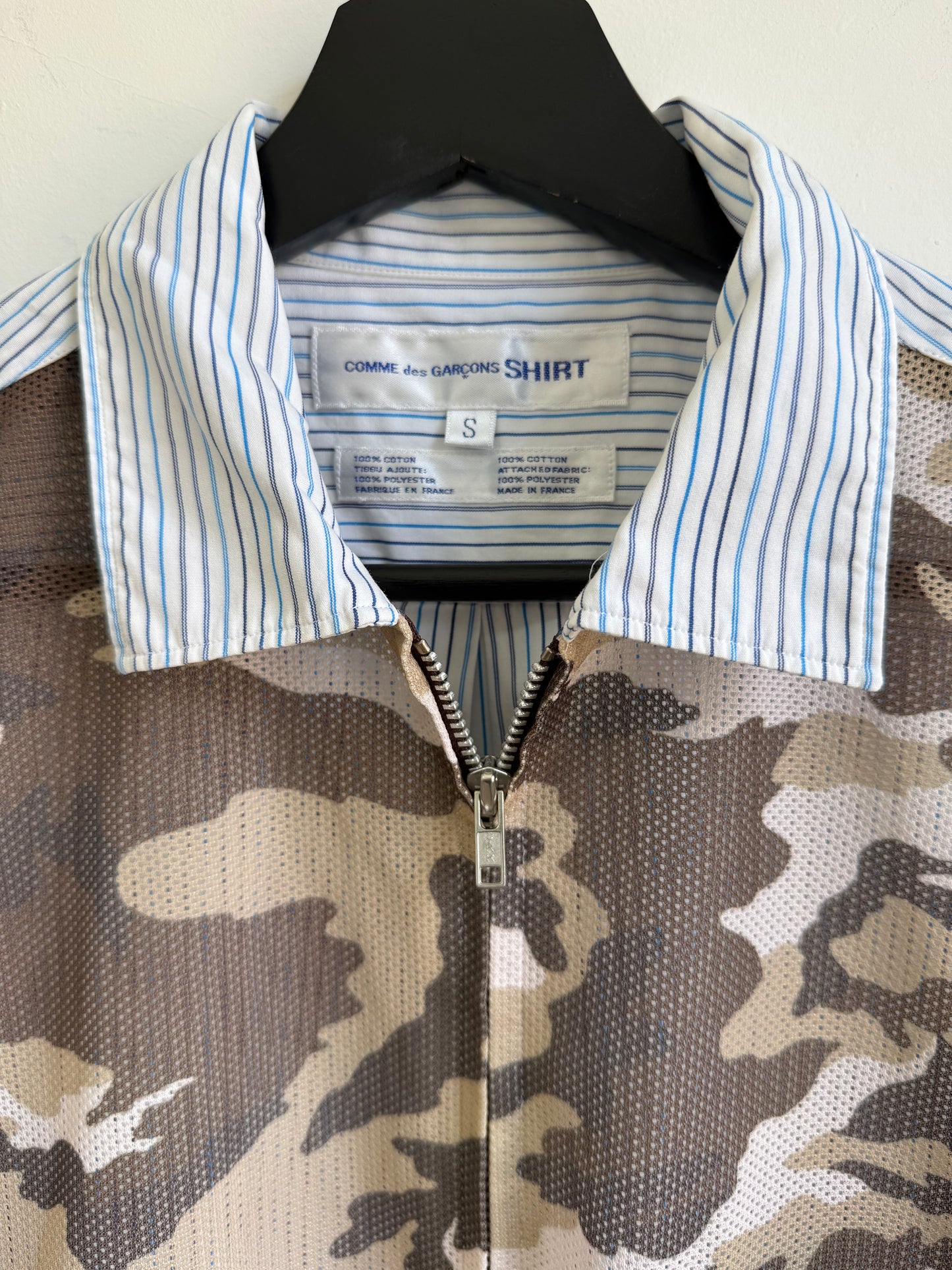 Comme des Garcons Shirt Camo Mesh Zip Shirt