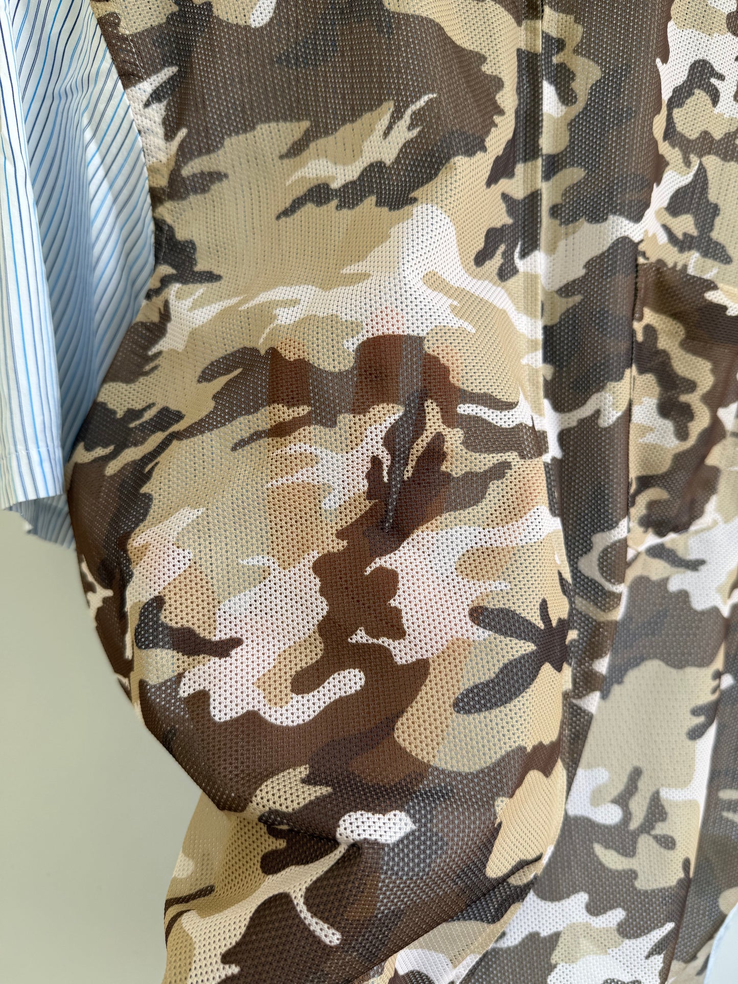 Comme des Garcons Shirt Camo Mesh Zip Shirt