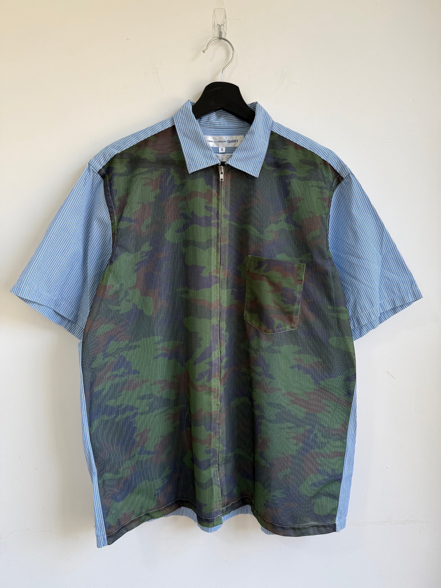 Comme des Garcons Shirt Camo Mesh Zip Shirt