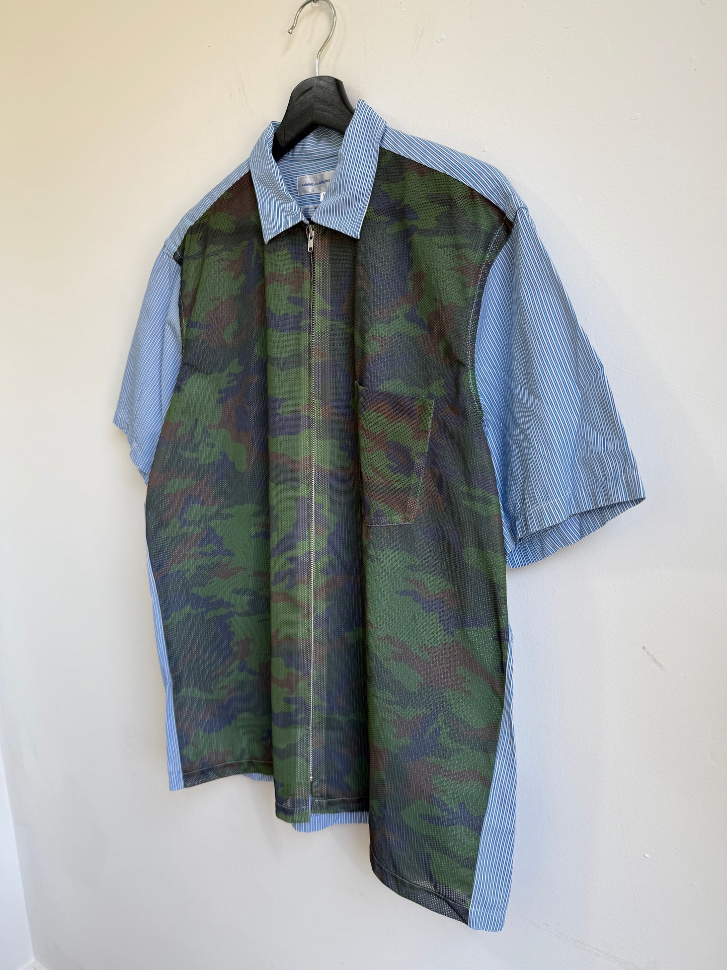 Comme des Garcons Shirt Camo Mesh Zip Shirt