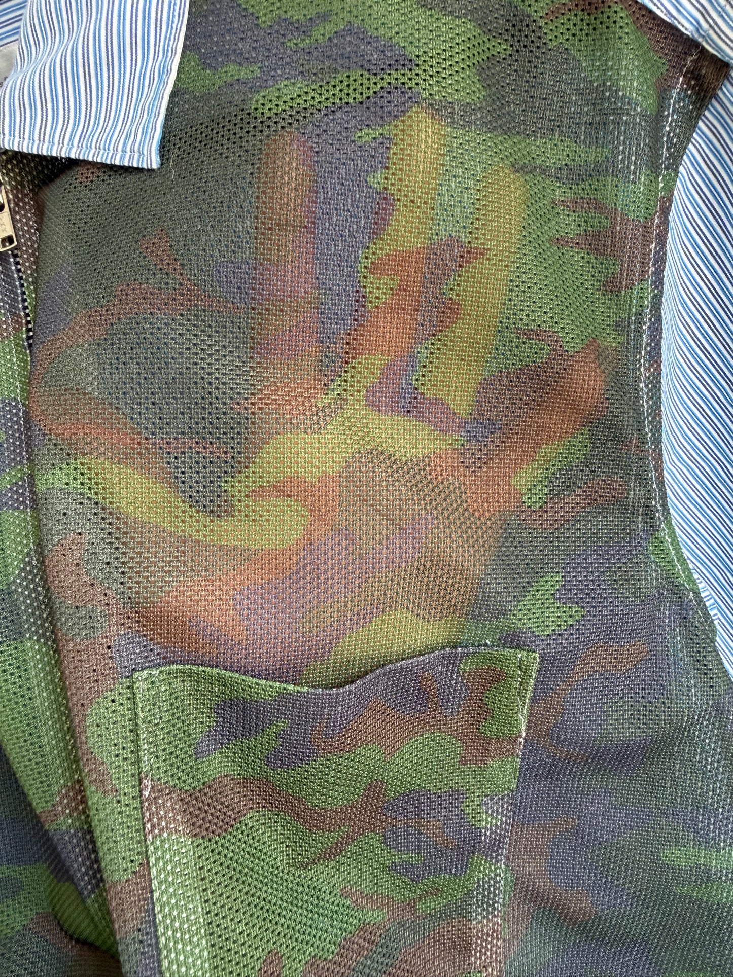 Comme des Garcons Shirt Camo Mesh Zip Shirt
