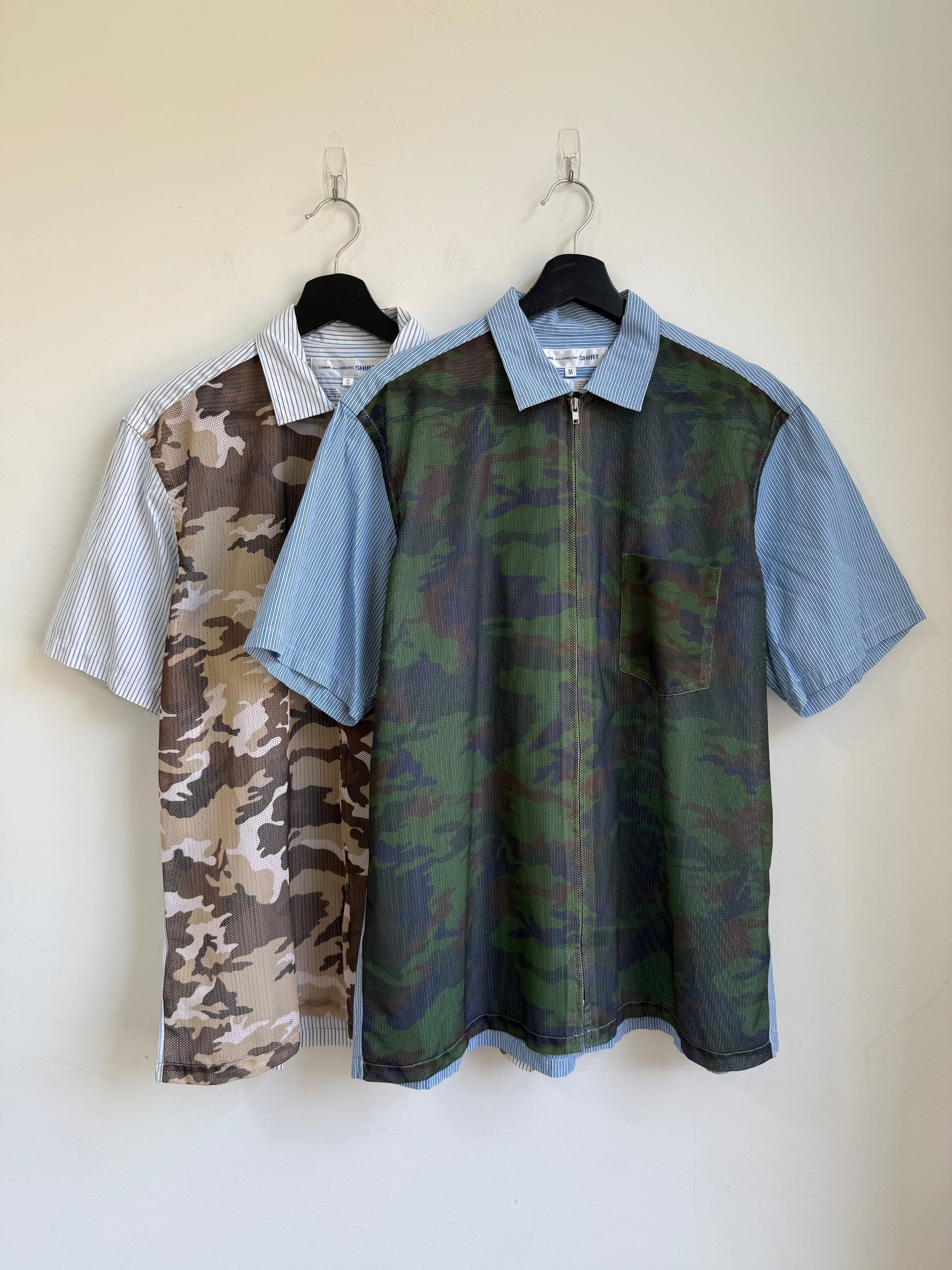 Comme des Garcons Shirt Camo Mesh Zip Shirt