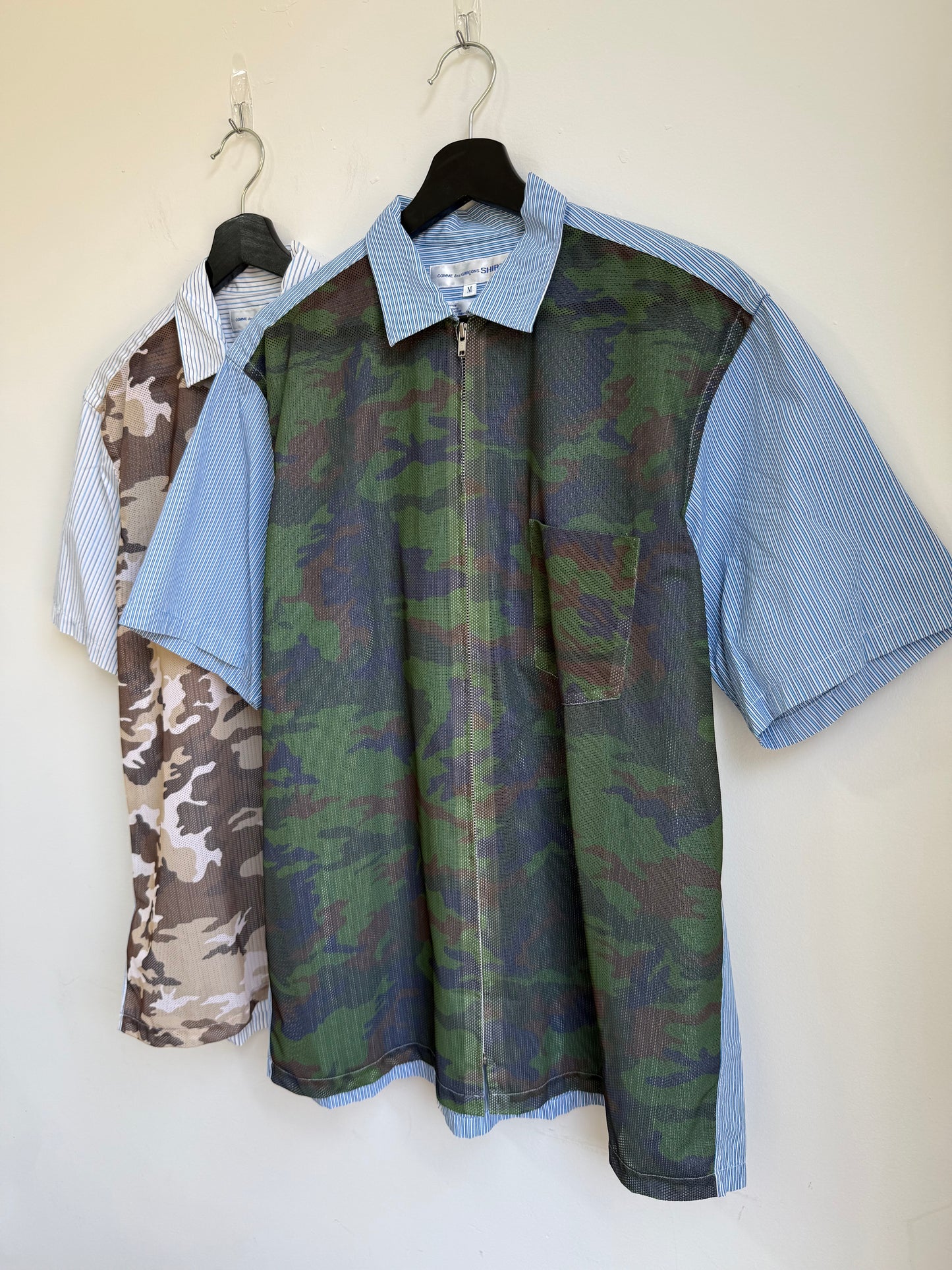 Comme des Garcons Shirt Camo Mesh Zip Shirt