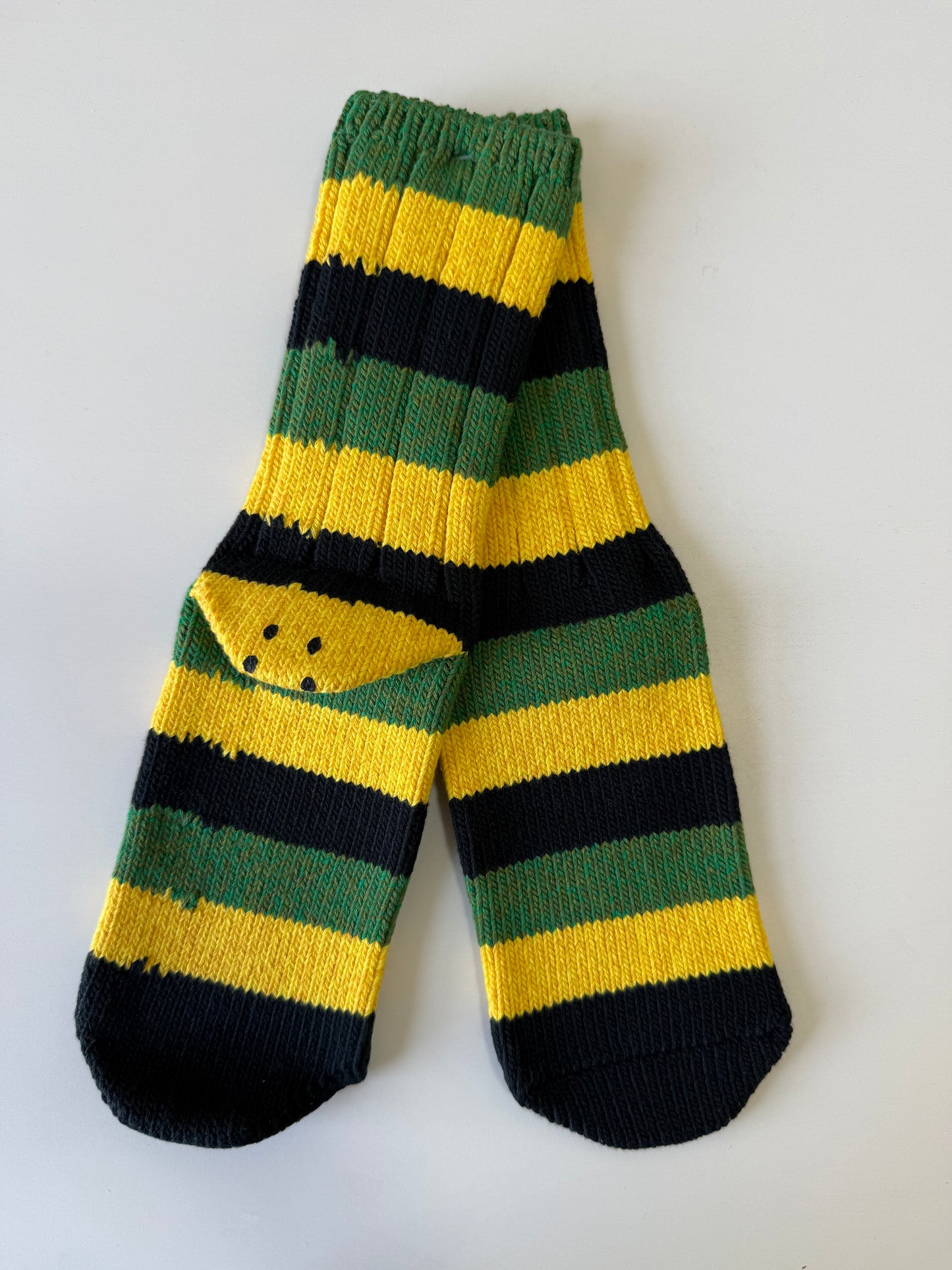 Kapital Rasta Rainbowy Smile Socks in Black