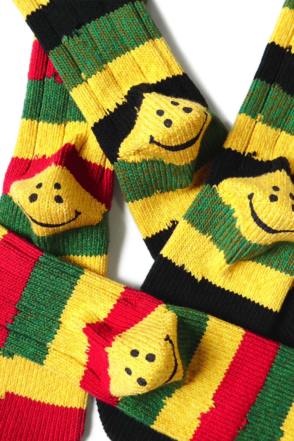 Kapital Rasta Rainbowy Smile Socks in Black