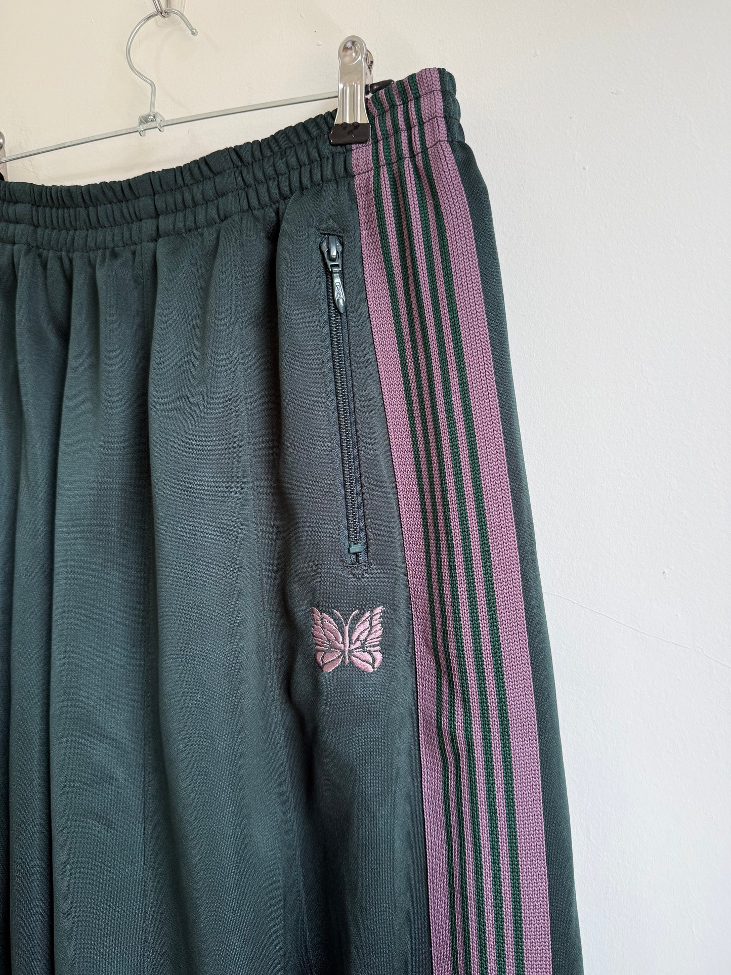 Needles H.D Trackpants - Forest Green /Pink