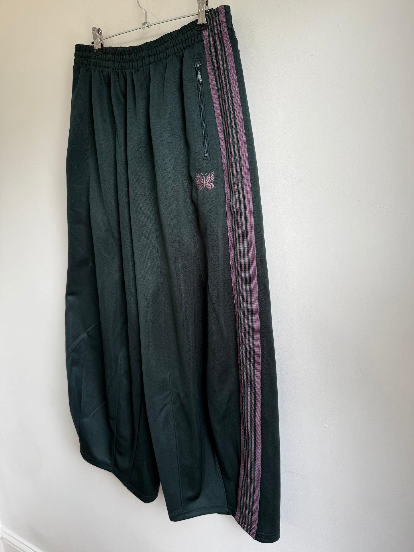 Needles H.D Trackpants - Forest Green /Pink