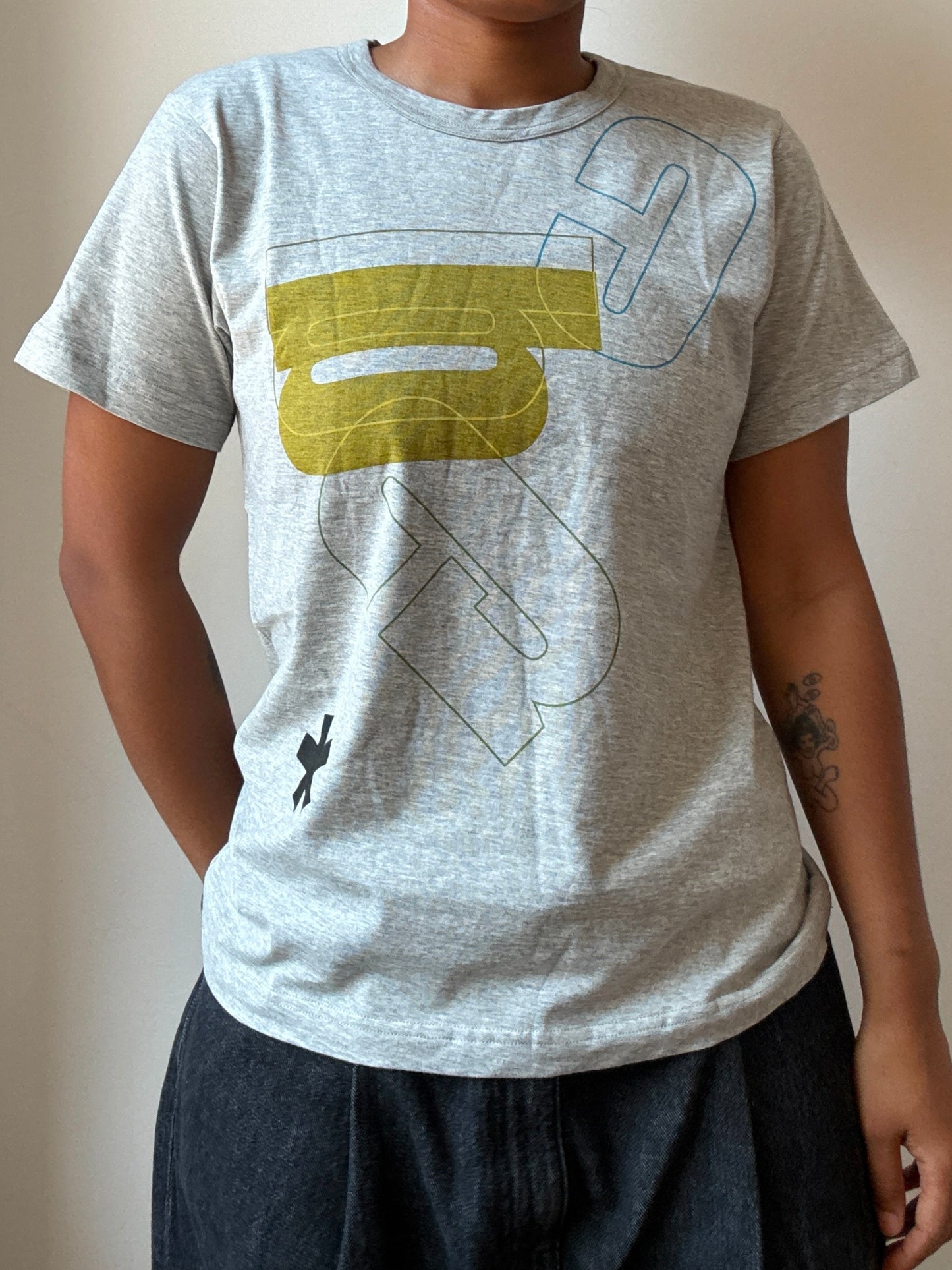 CdG x CdG Grey Logo Graphic Tshirt