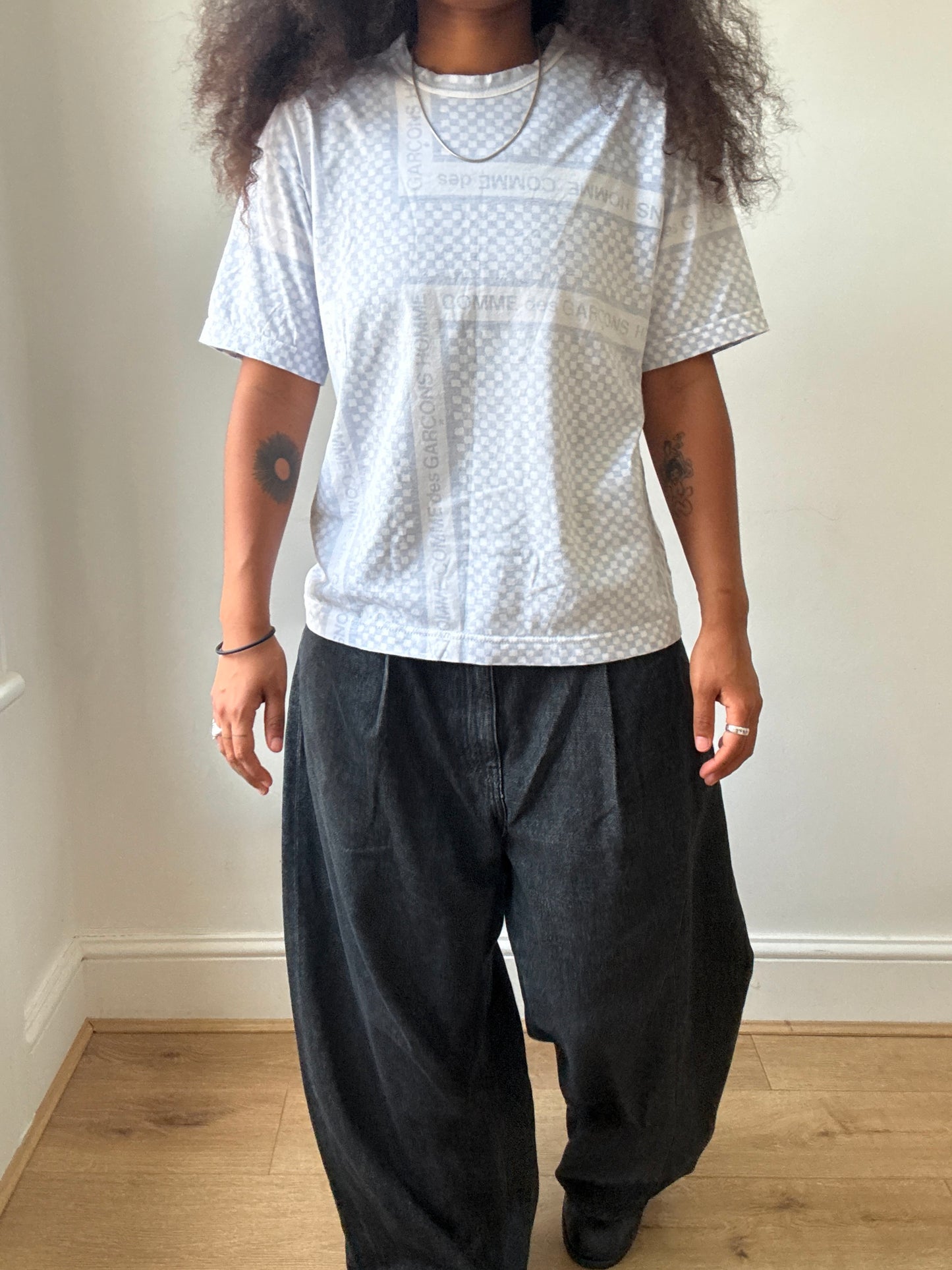 Comme des Garçons  Homme ss04 Reverse-Print Checkerboard Logo Tshirt