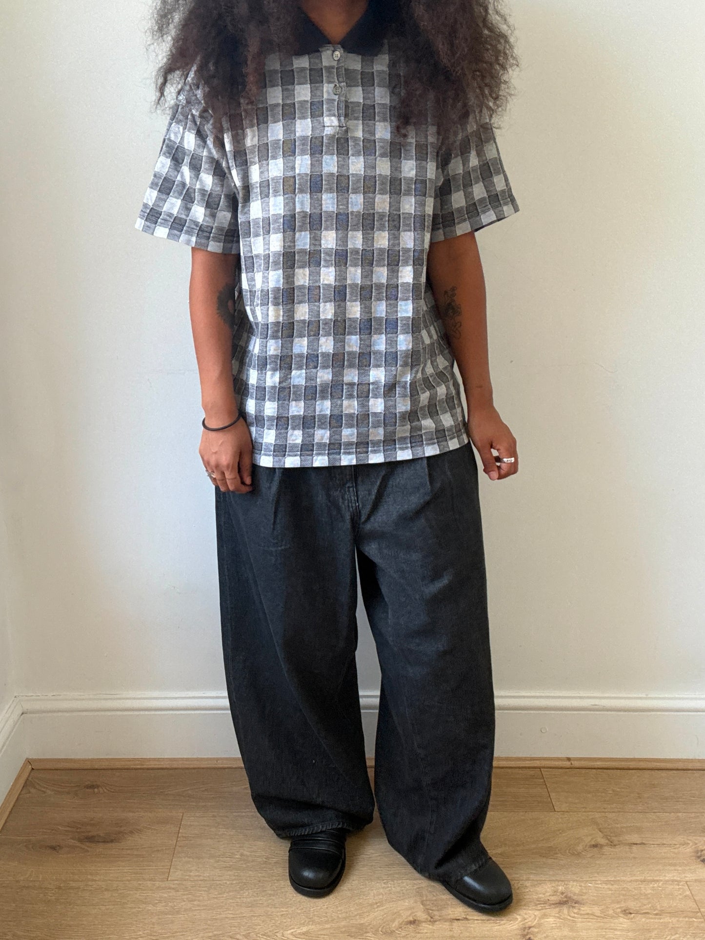 Comme des Garcons Homme 90s/00s Checkerboard Knit Polo