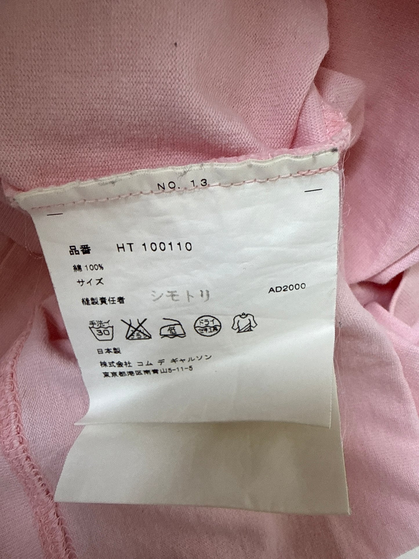 Comme des Garçons  Homme ss01 Pink Polkadot Tshirt