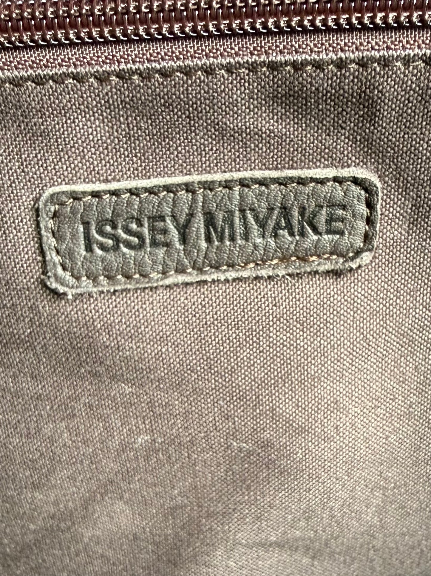 Issey Miyake Brown Canvas & Leather Boston Bag