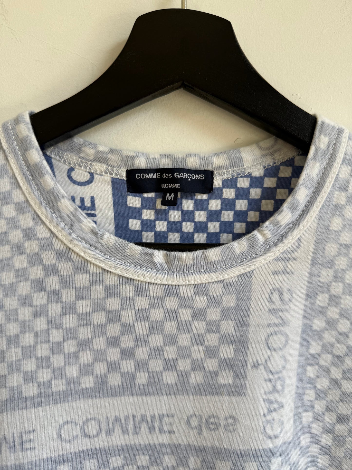 Comme des Garçons  Homme ss04 Reverse-Print Checkerboard Logo Tshirt