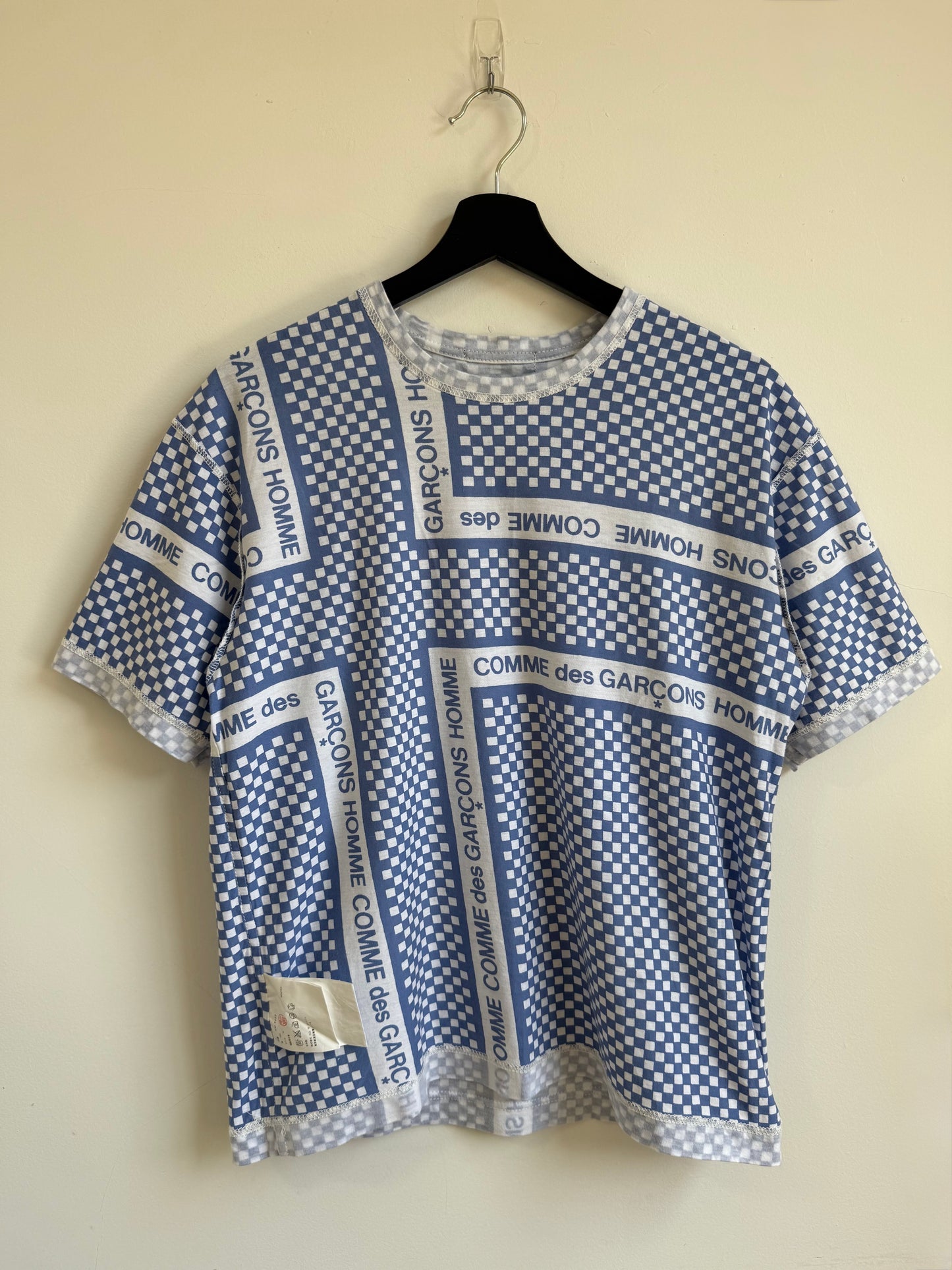 Comme des Garçons  Homme ss04 Reverse-Print Checkerboard Logo Tshirt
