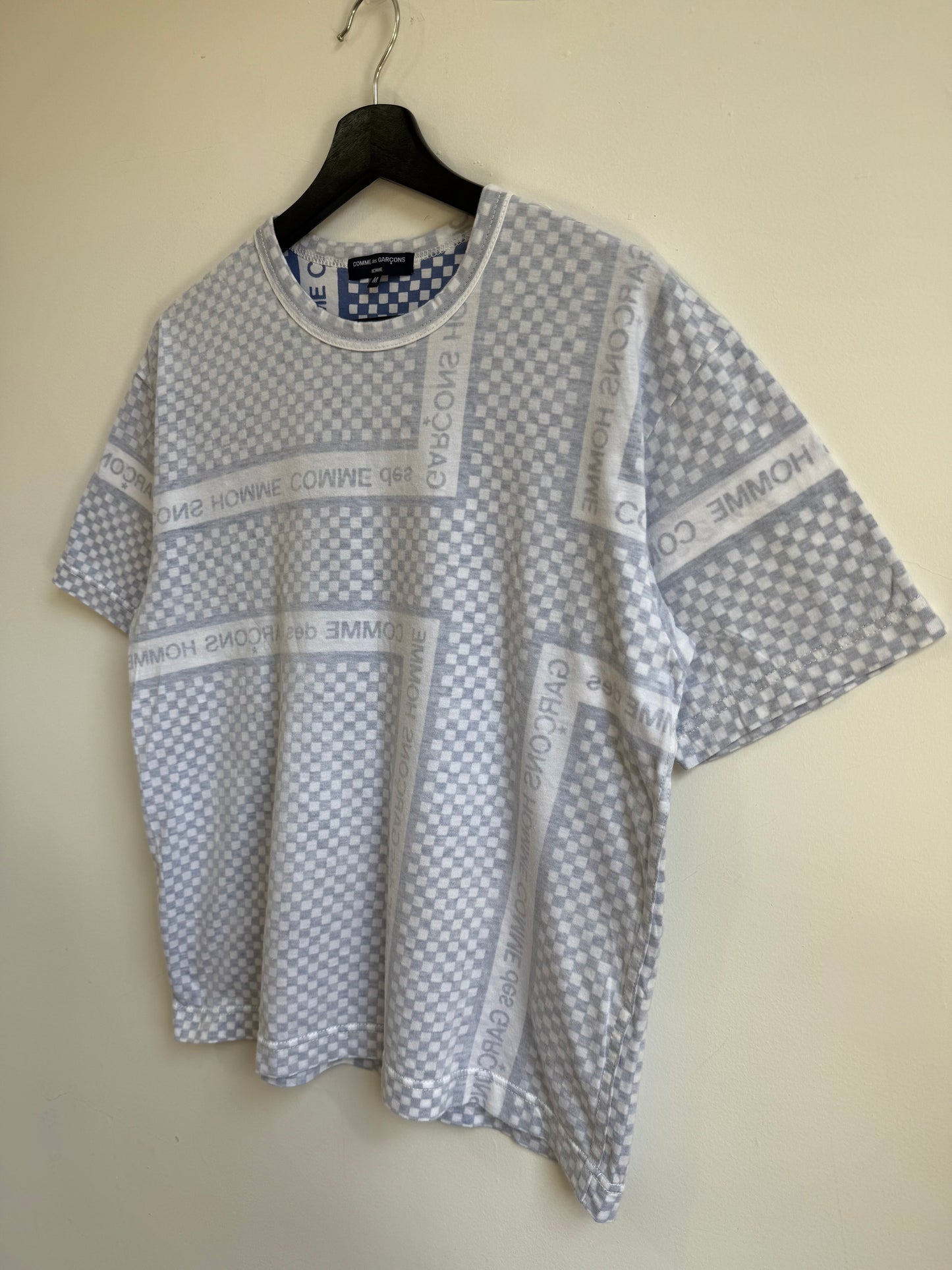 Comme des Garçons  Homme ss04 Reverse-Print Checkerboard Logo Tshirt