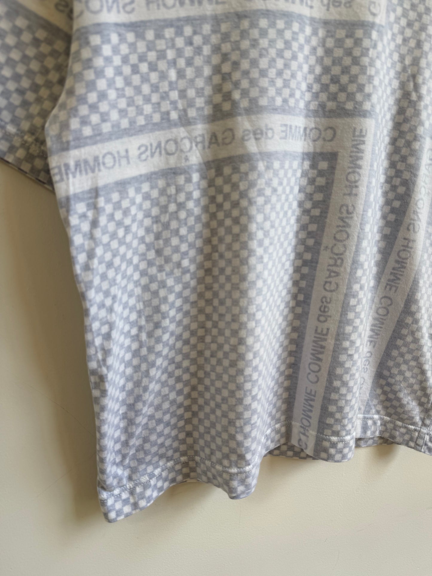 Comme des Garçons  Homme ss04 Reverse-Print Checkerboard Logo Tshirt