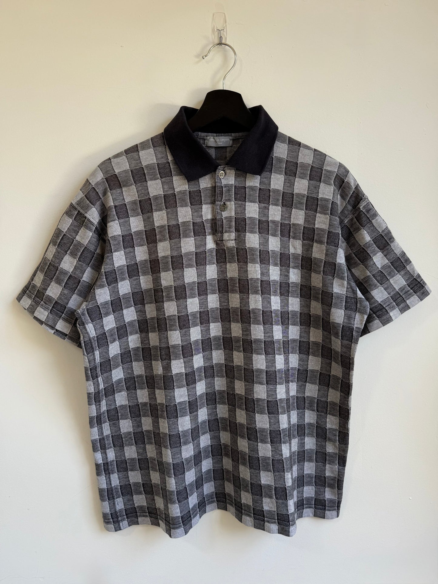 Comme des Garcons Homme 90s/00s Checkerboard Knit Polo