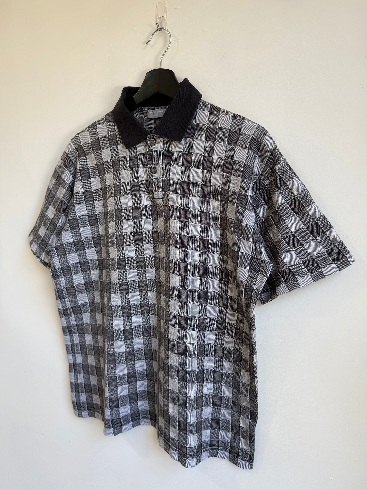 Comme des Garcons Homme 90s/00s Checkerboard Knit Polo