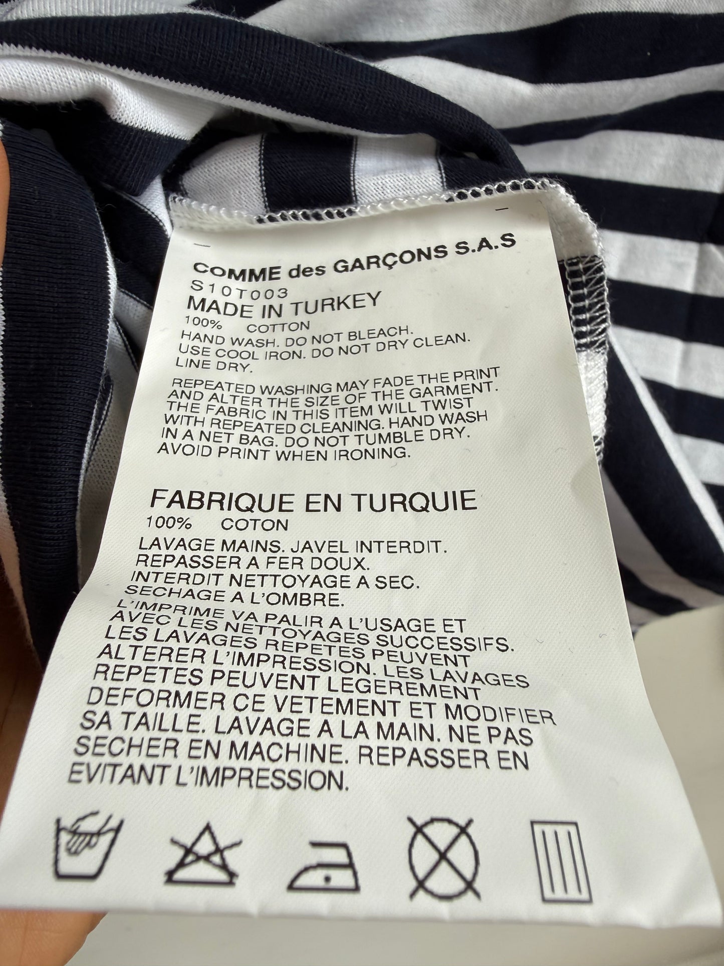 Comme des Garçons Striped Long Sleeve Tshirt