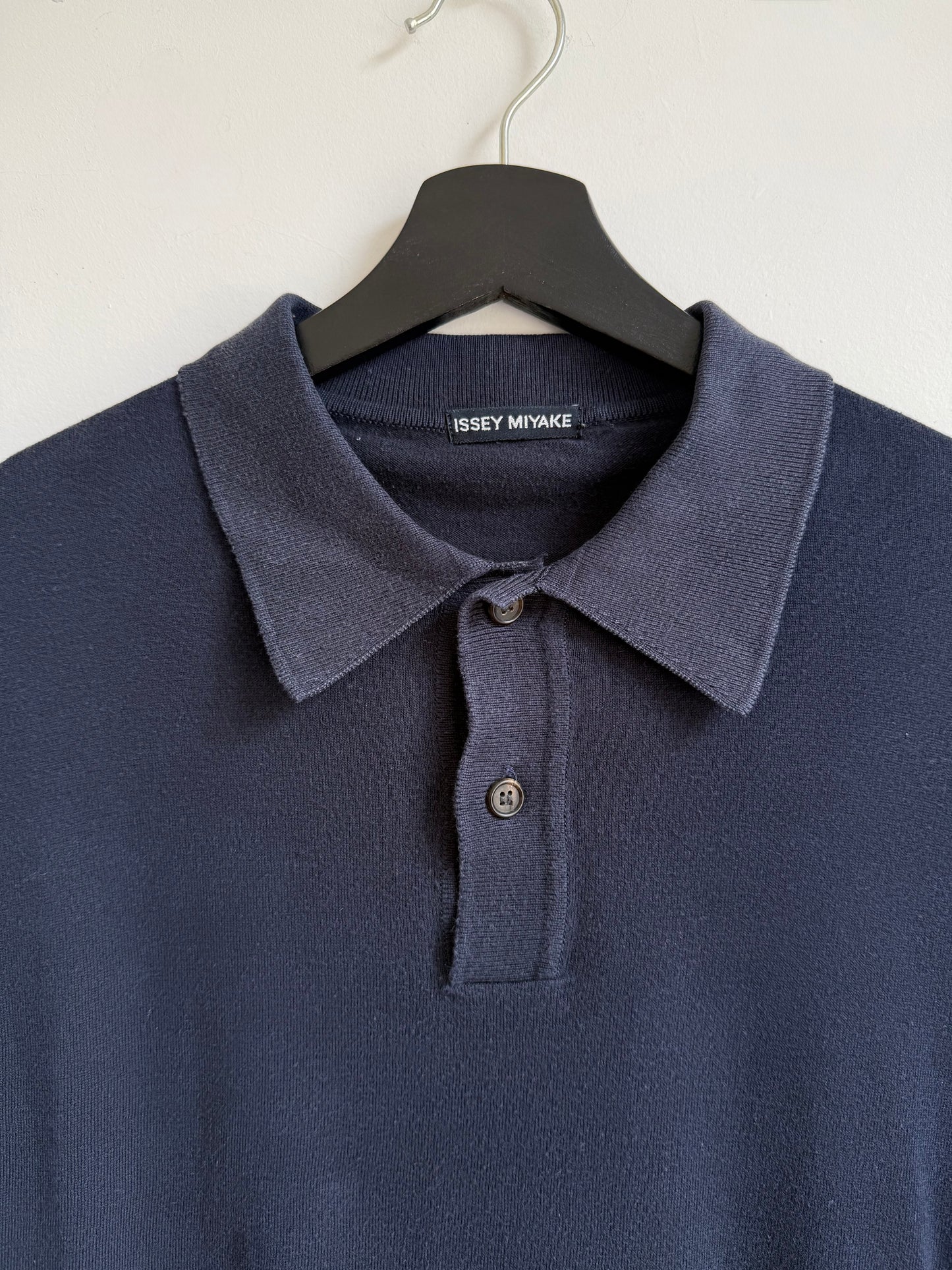 Issey Miyake Men AW91 Navy Polo Knit Sweater