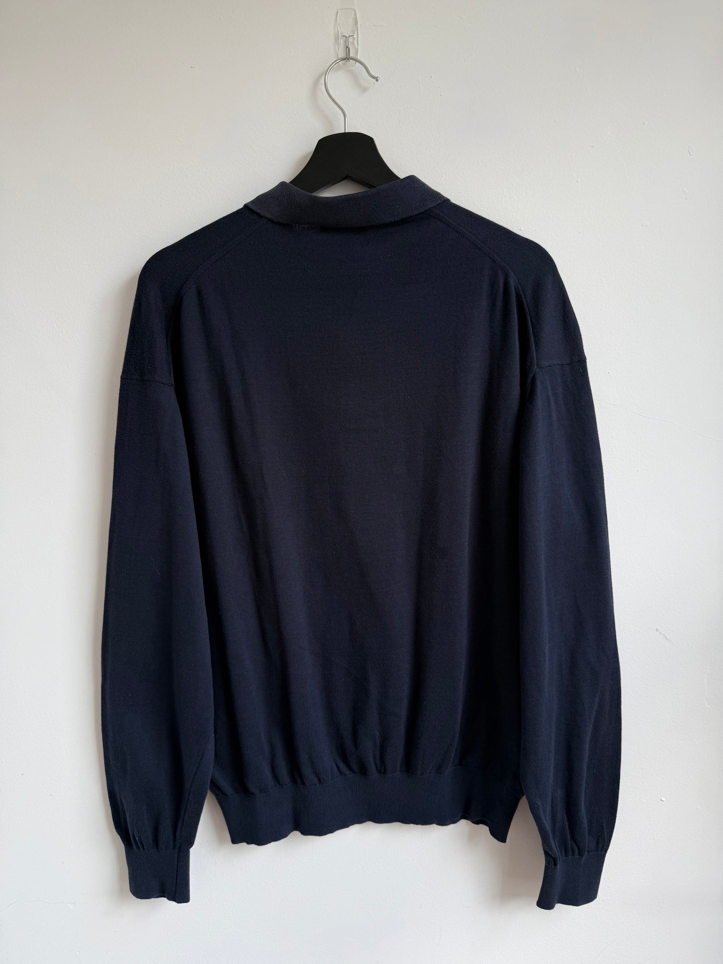 Issey Miyake Men AW91 Navy Polo Knit Sweater