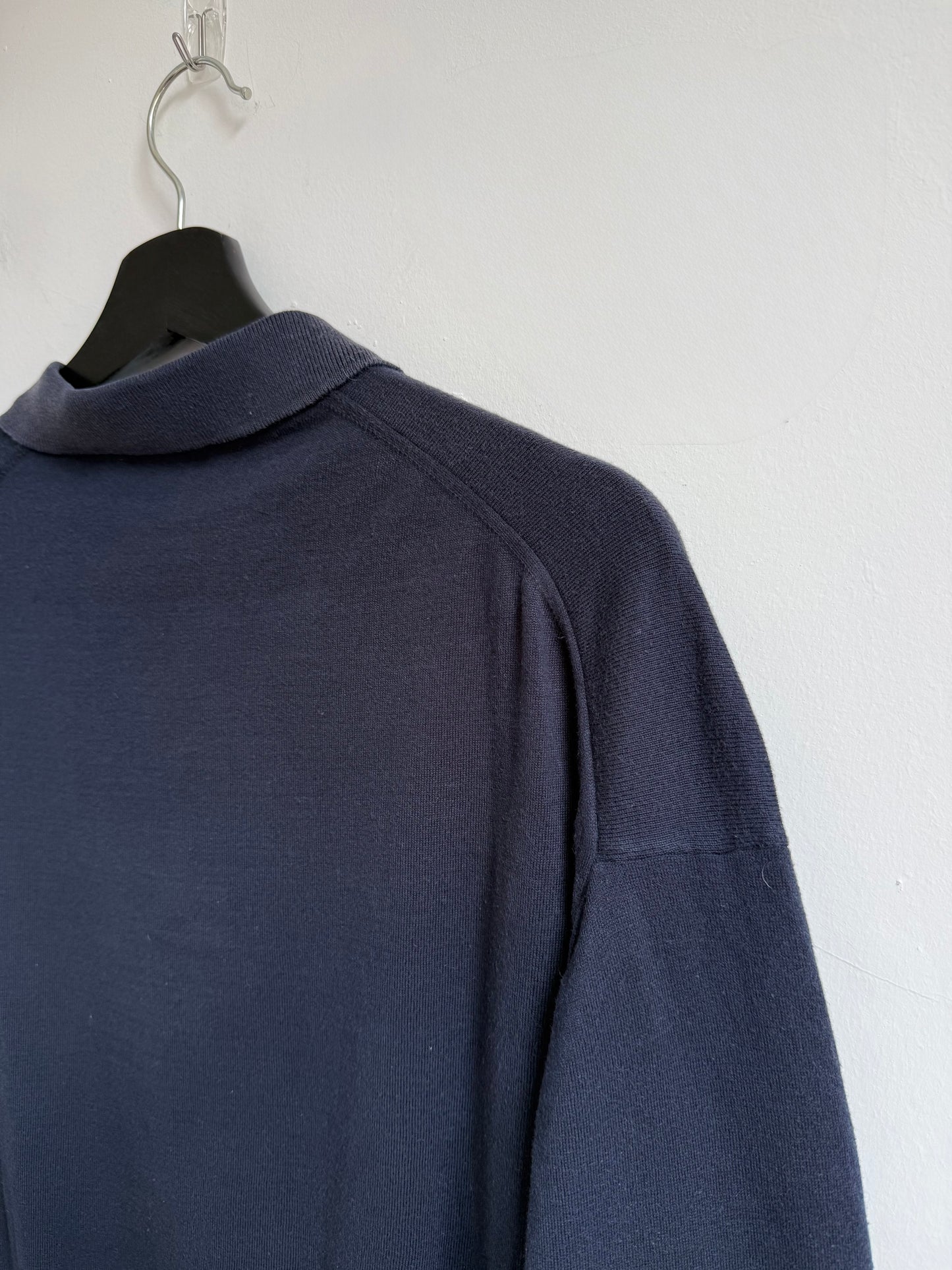 Issey Miyake Men AW91 Navy Polo Knit Sweater