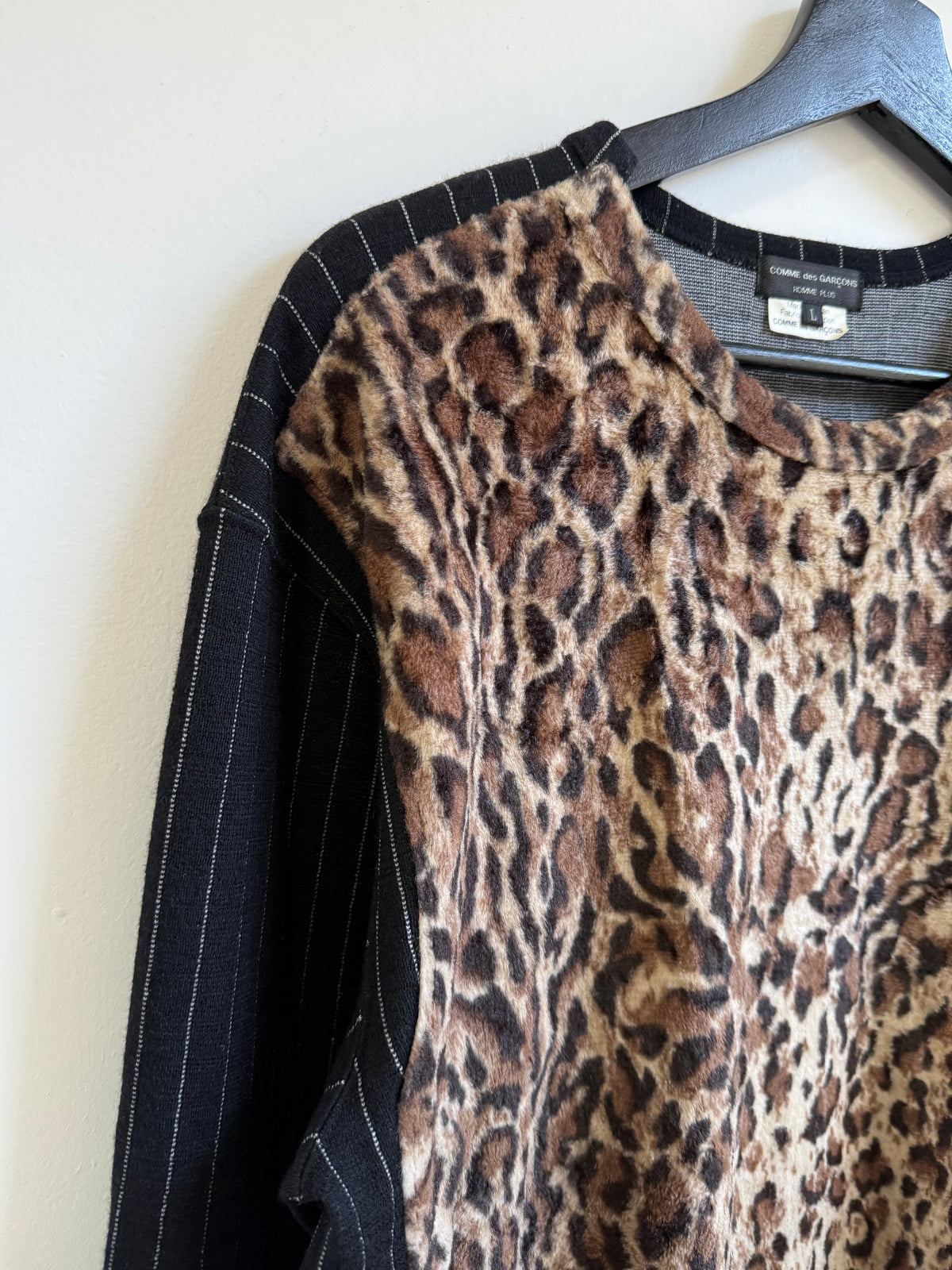 Comme des Garçons Homme Plus AW09 Leopard Fur Pinstripe Knitwear