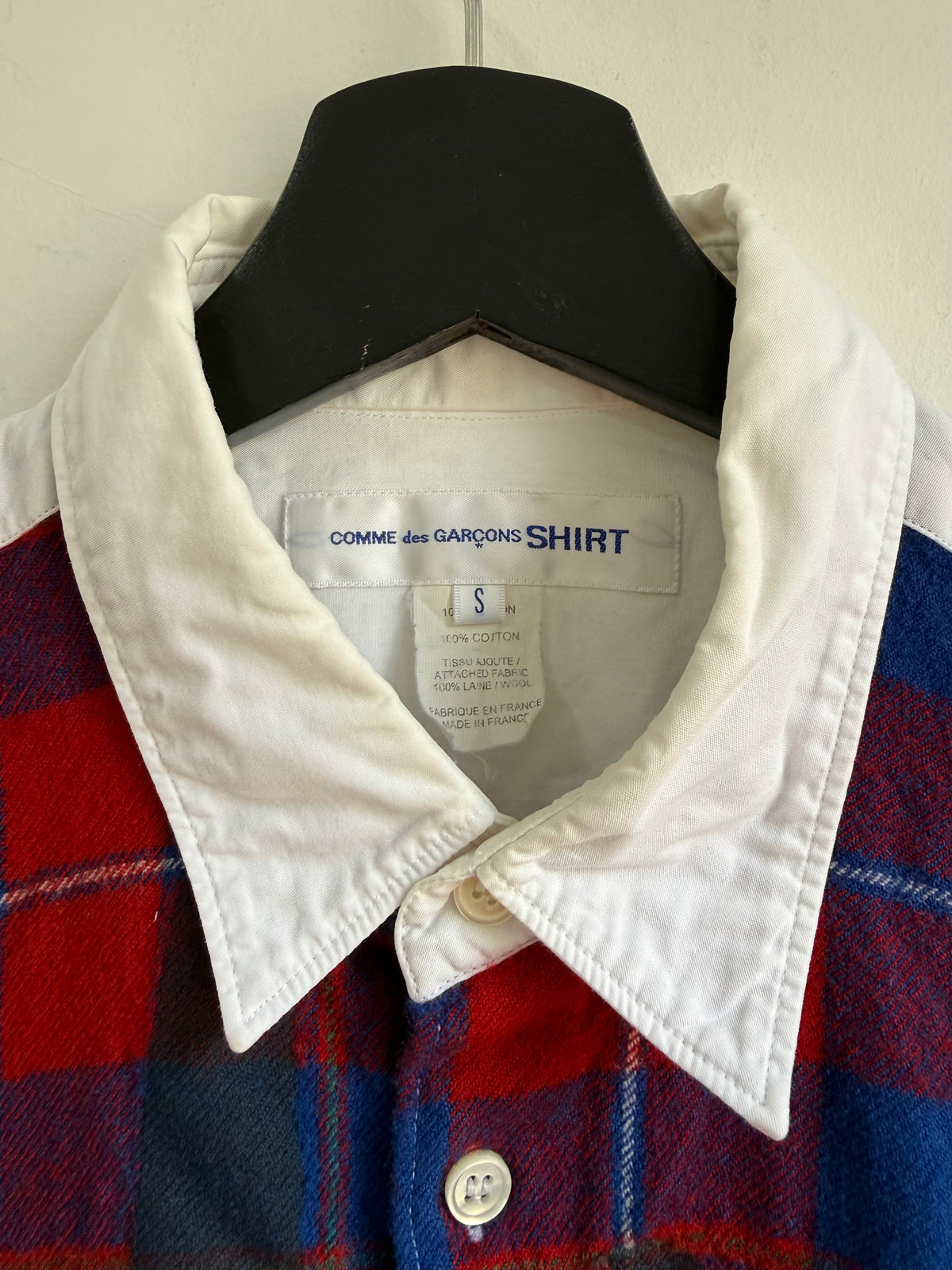 Comme des Garçons SHIRT Wool Tartan Panel Shirt