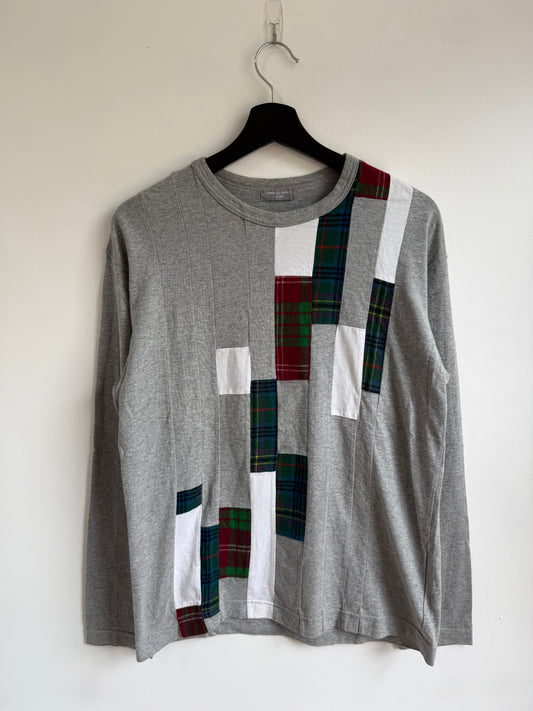 Comme des Garçons Homme aw01 Tartan Patchwork Long-Sleeve T-shirt