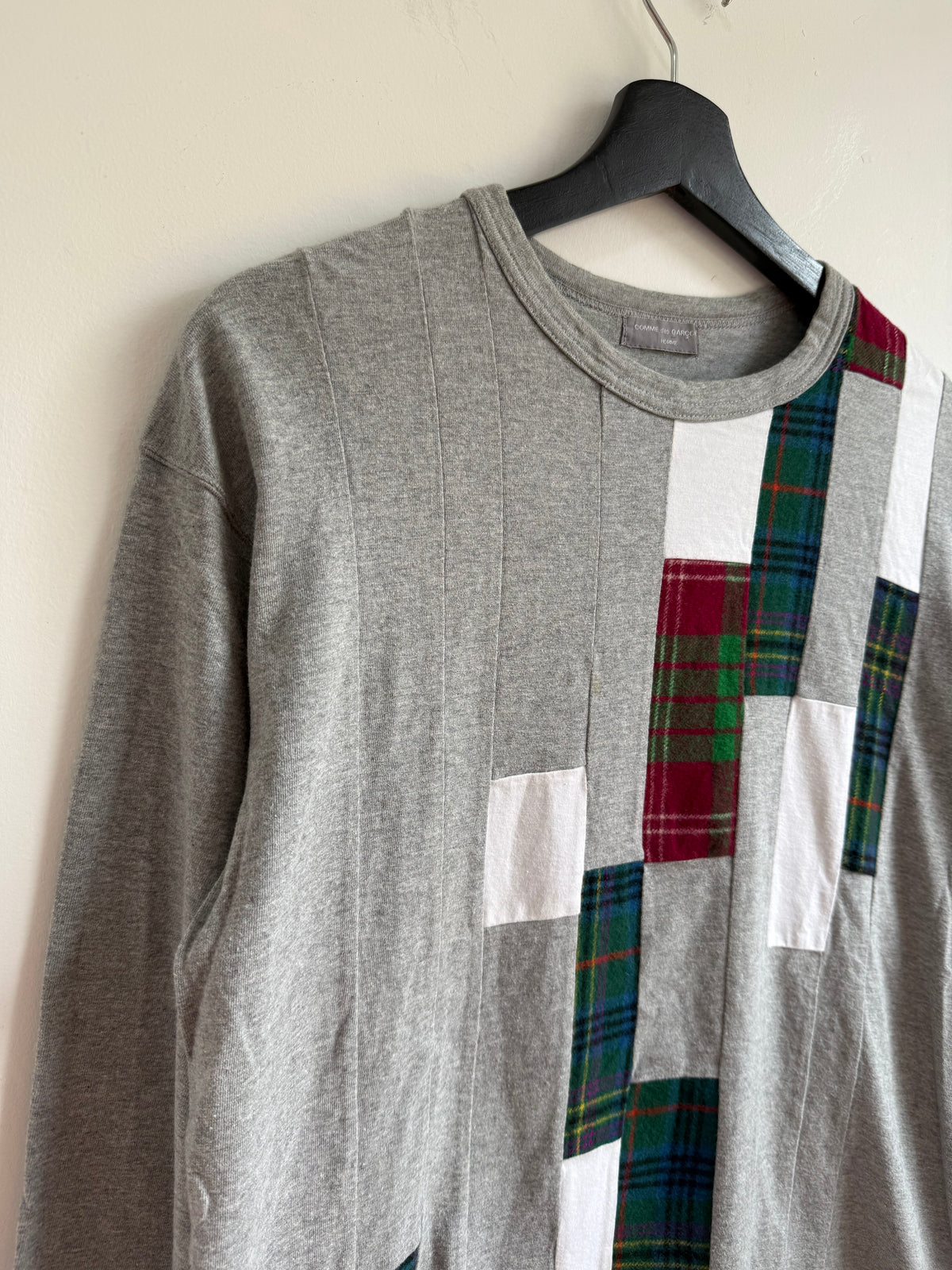 Comme des Garçons Homme aw01 Tartan Patchwork Long-Sleeve T-shirt