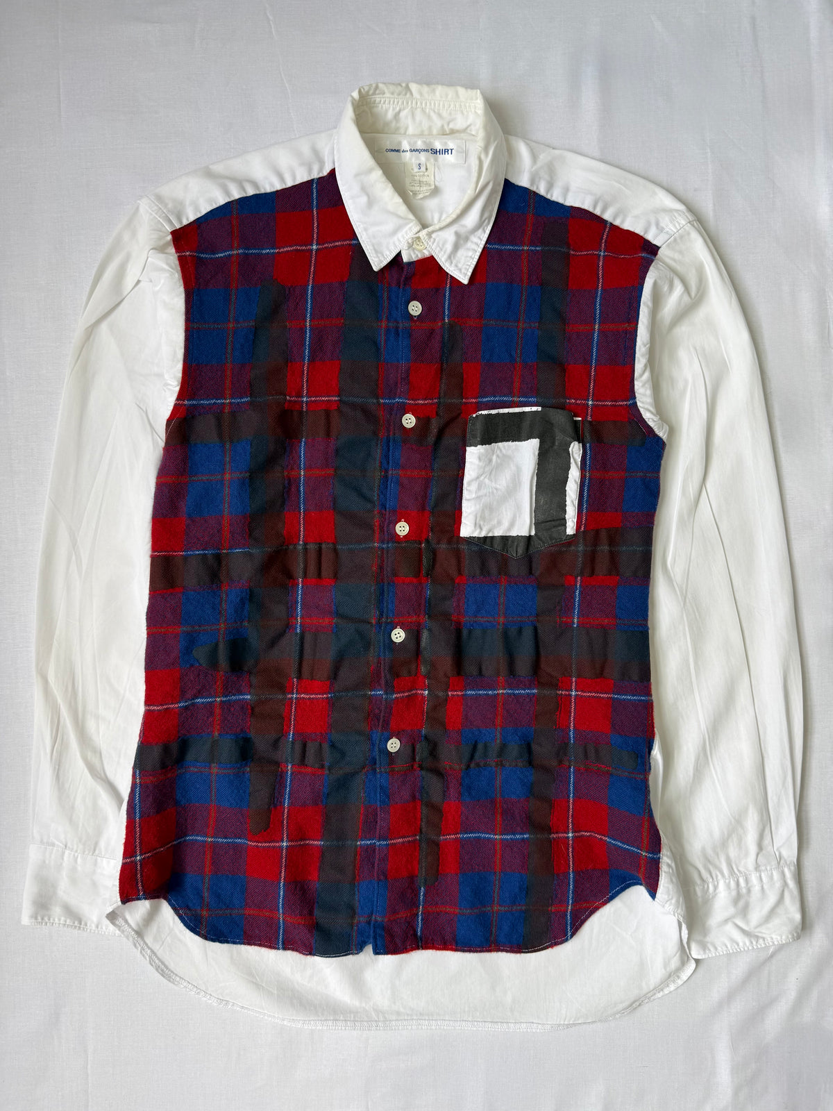 Comme des Garçons SHIRT Wool Tartan Panel Shirt