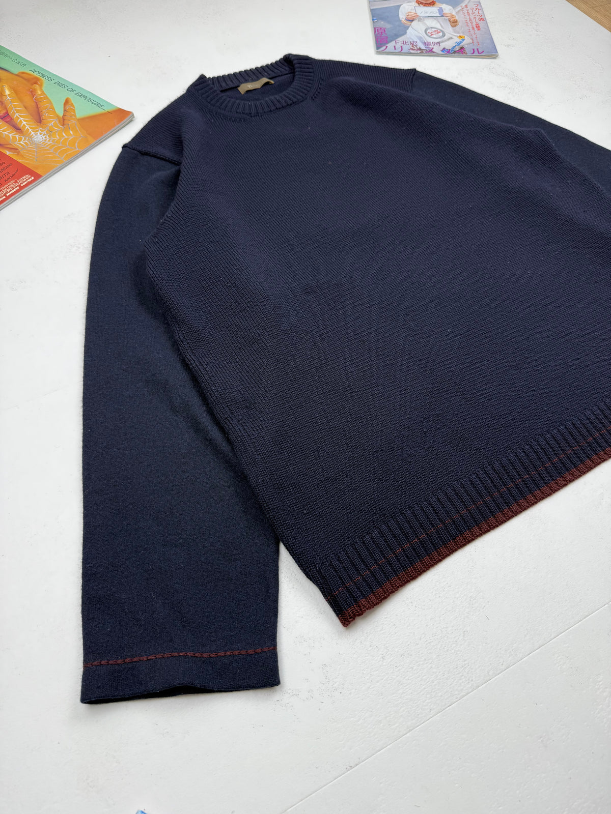 Y’s for Men Contrast Sleeve Wool Knit Sweater