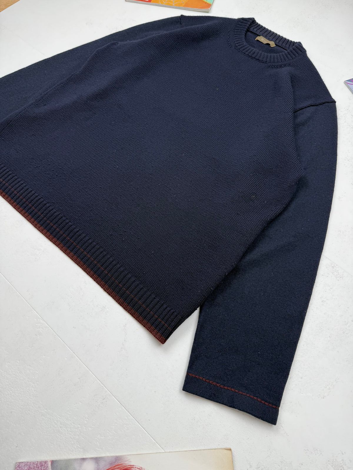 Y’s for Men Contrast Sleeve Wool Knit Sweater