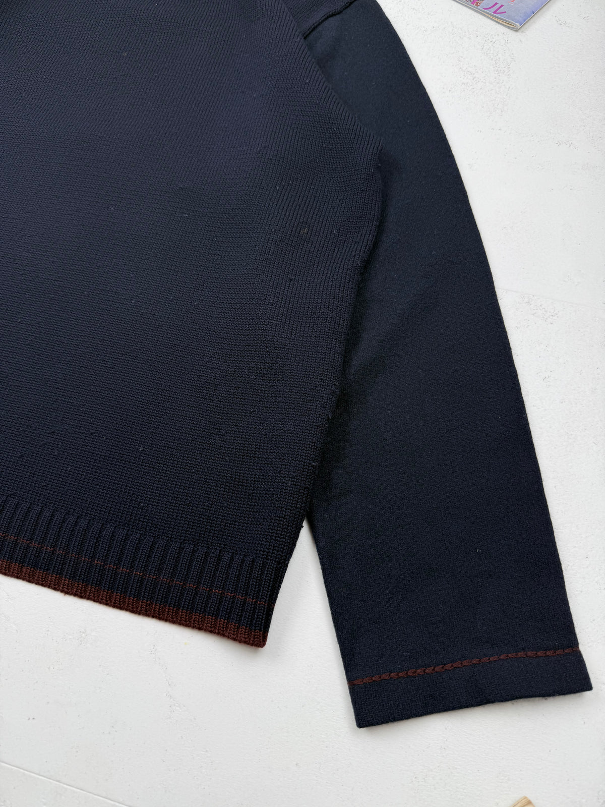 Y’s for Men Contrast Sleeve Wool Knit Sweater