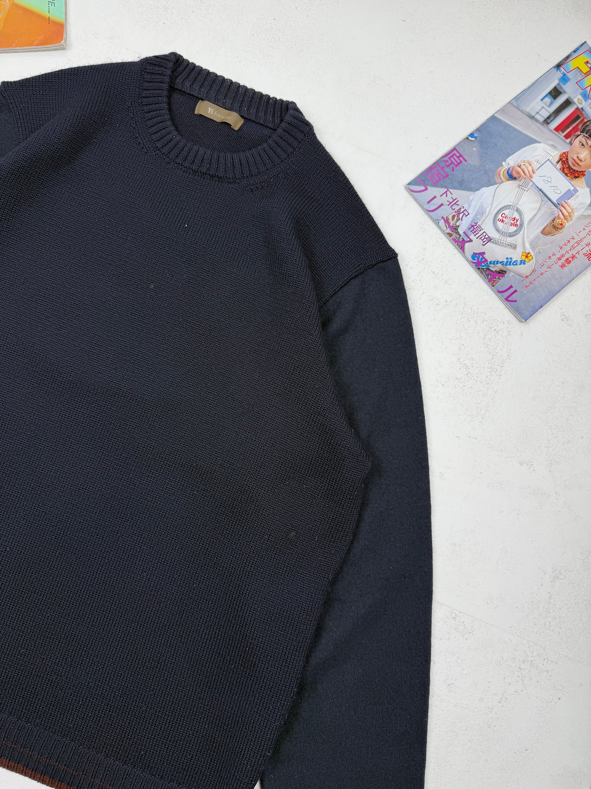 Y’s for Men Contrast Sleeve Wool Knit Sweater