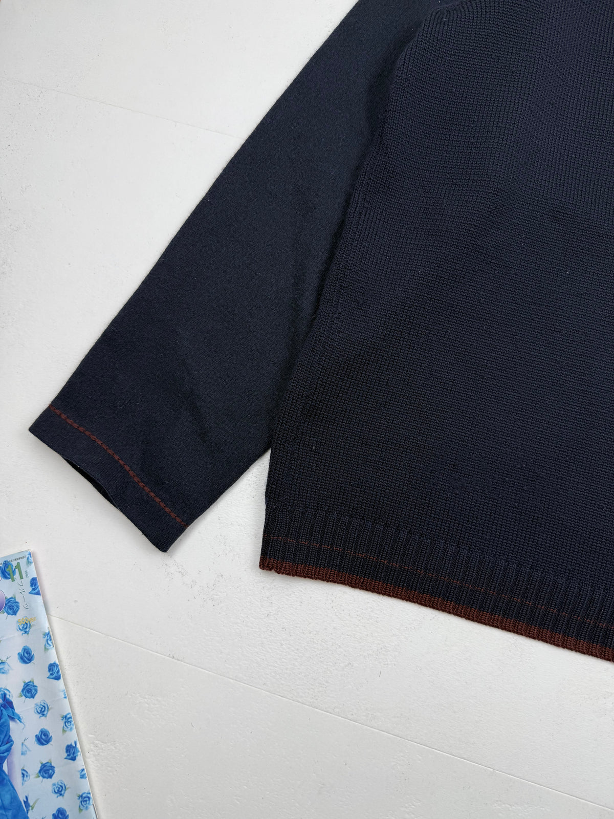 Y’s for Men Contrast Sleeve Wool Knit Sweater