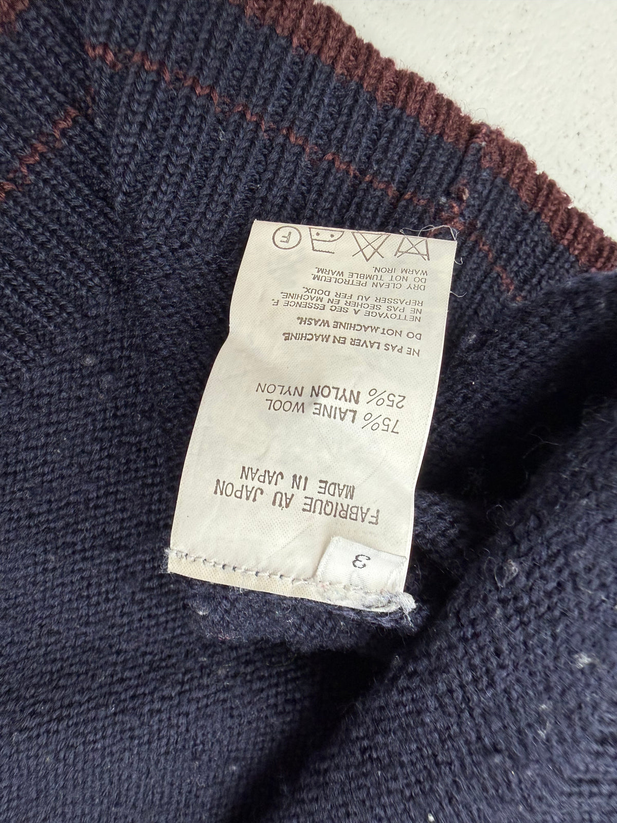 Y’s for Men Contrast Sleeve Wool Knit Sweater